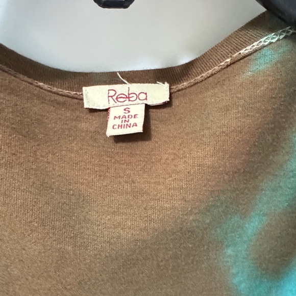 Reba Brown and Teal Tie-Dye Fringe Open-Front Cardigan - Picture 2 of 3